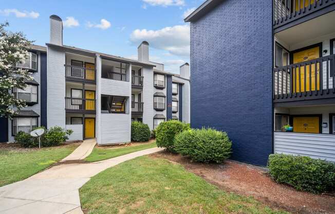 anson at north hills blue and white apartment building