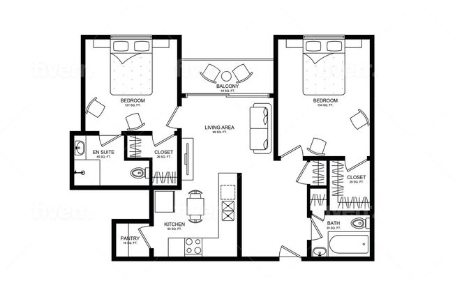 2 beds, 2 baths, $2,995, Unit 302