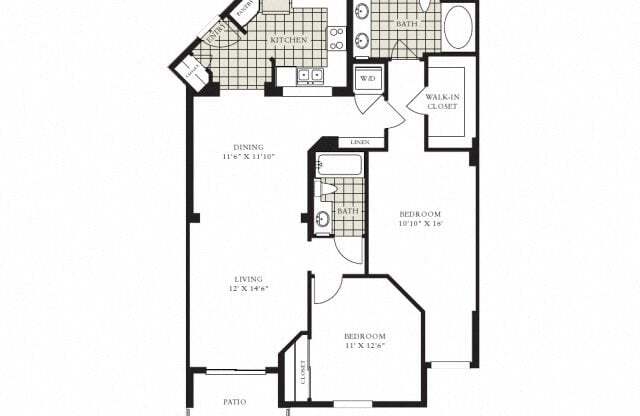 2 beds, 2 baths, 1,230 sqft, $4,673