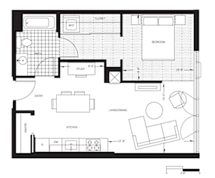 1 bed, 1 bath, 589 sqft, $1,517