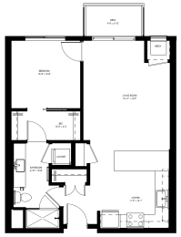 1 bed, 1 bath, 709 sqft, $1,835