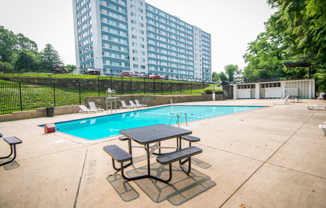 8600 Apartments Pool Area Tables