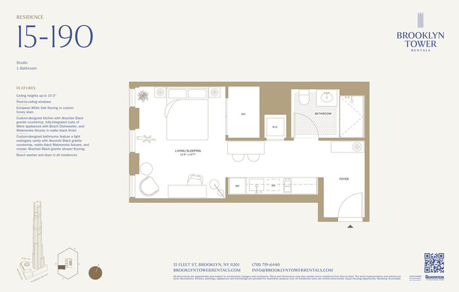 Studio, 1 bath, $4,423, Unit 18O