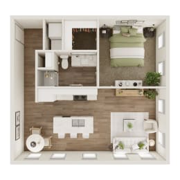 1 bed, 1 bath, 728 sqft, $1,435