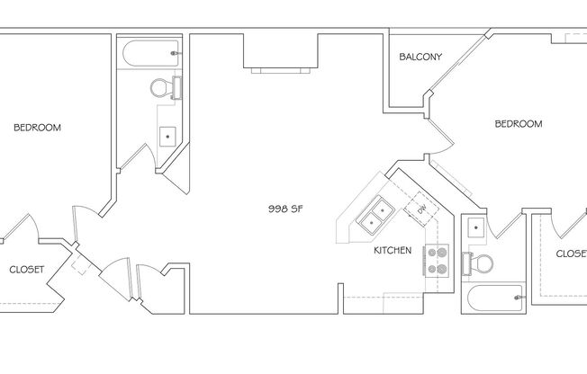 2 beds, 2 baths, 998 sqft, $2,541, Unit 302