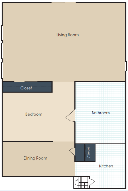 1 bed, 1 bath, 563 sqft, $702