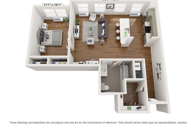 1 bed, 1 bath, 943 sqft, $2,630, Unit 1115