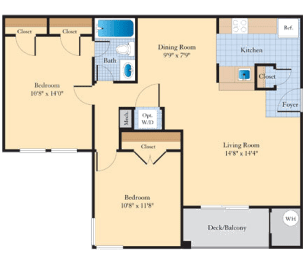 B1 Floor Plan at The Fields at Merrifield, Virginia