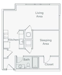 Studio, 1 bath, 763 sqft, $2,084
