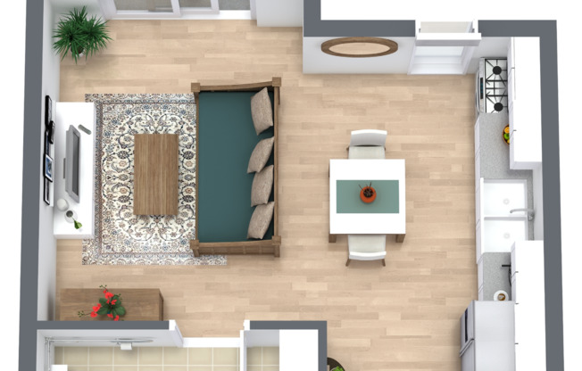 Studio, 1 bath, 380 sqft, $1,150, Unit 162