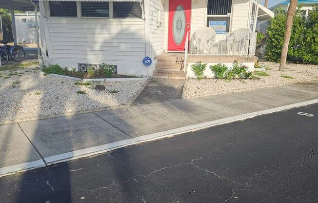 Beautiful 1 bedroom 1 bath furnished Manufactured home for rent in Regency Cove, a 55+ gated community.