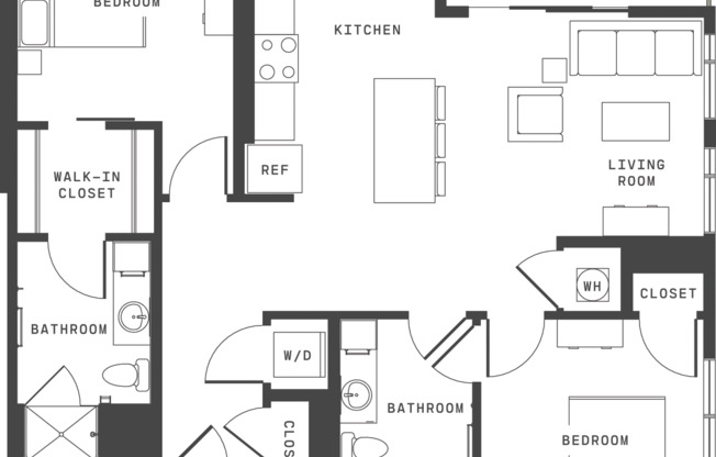 2 beds, 2 baths, 1,085 sqft, $3,550, Unit 4121