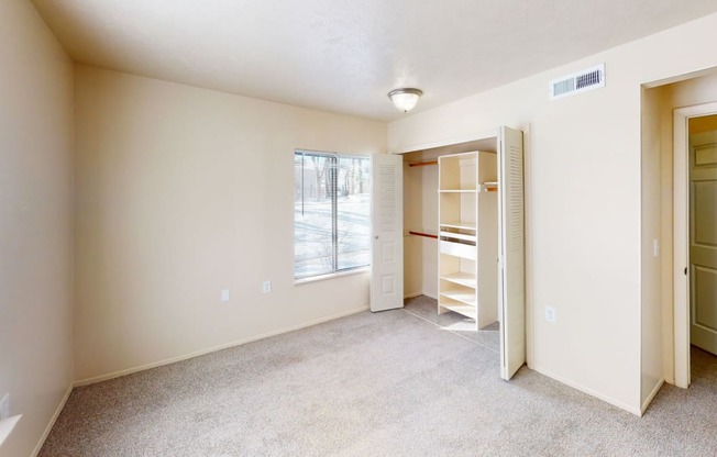 Bedroom With Adequate Storage at Swiss Valley Apartments, Michigan