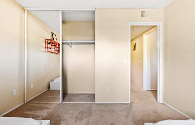 Large closet in secondary bedroom at River Oaks in Oceanside, CA