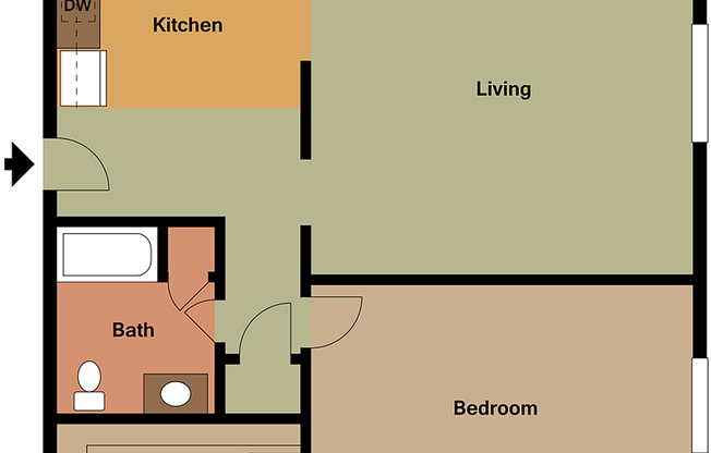 1 bed, 1 bath, 700 sqft, $850, Unit 801 West Crestwood Drive Apt 101