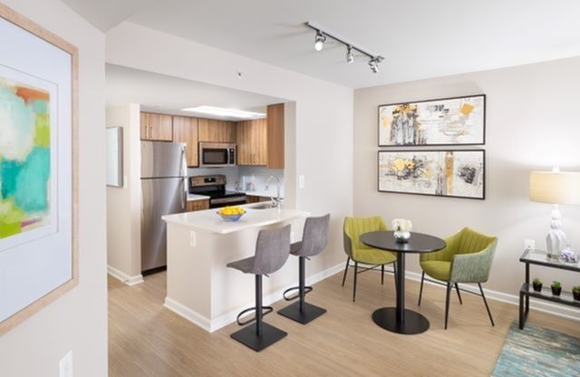 Renovated Apartments With Quartz Countertops, Energy Efficient Stainless Steel Appliances and Wood-Style Flooring Throughout Kitchen and Living Areas