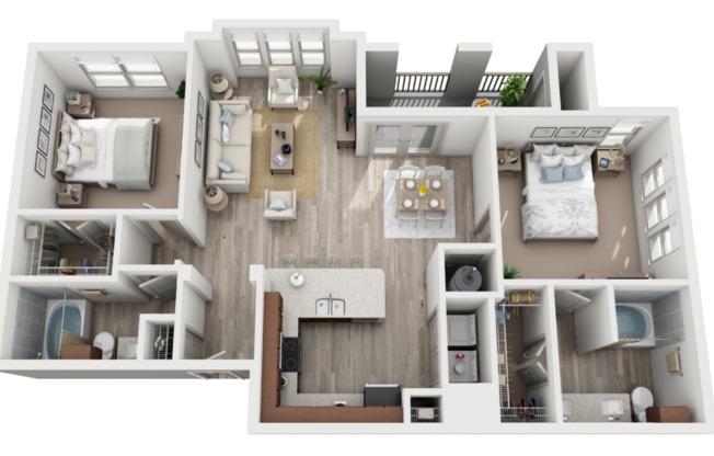 2 beds, 2 baths, 1,089 sqft, $1,592