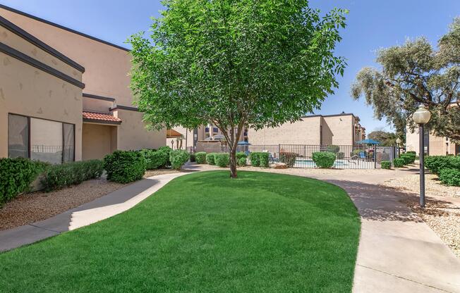 a large lawn in front of a house