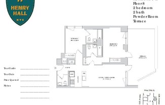 2 beds, 2.5 baths, 1,032 sqft, $8,999, Unit 8L