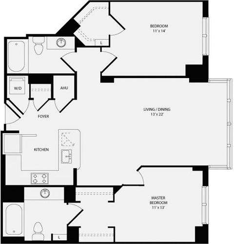 2 beds, 2 baths, 1,067 sqft, $3,341, Unit 0515