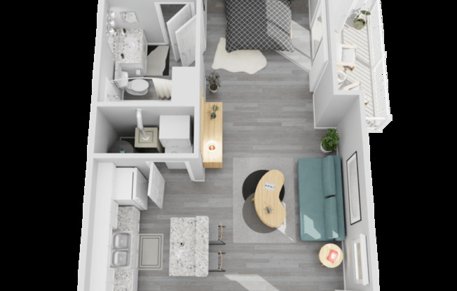 Studio, 1 bath, 513 sqft, $915