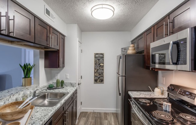 Kitchen Cupboards In Kitchen at Hilltop Apartments, Cincinnati, 45213-2638