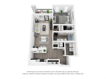 1 bed, 1 bath, 758 sqft, $2,017