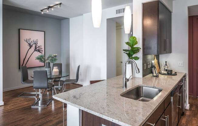 Venue Museum District | Houston, TX | Kitchen into Dining Room