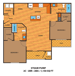 2 beds, 2 baths, 1,150 sqft, $1,790