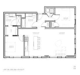 2 beds, 2 baths, 1,010 sqft, $2,280