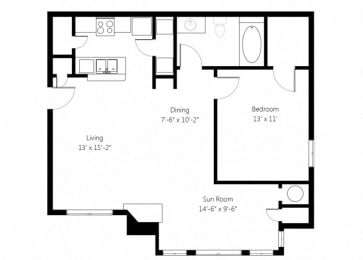 1 bed, 1 bath, 854 sqft, $1,210