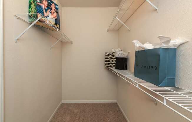 Closet space at Wynnewood Farms Apartments, Overland Park, KS