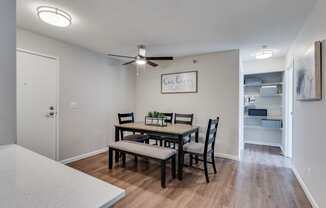 Dining Room Area With Ceiling Fan & Light