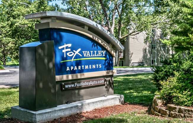 Property signage at Fox Valley Apartments in Omaha, NE