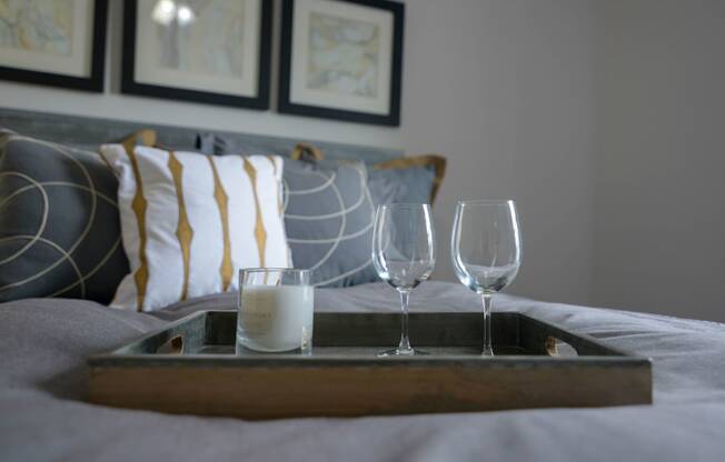 Model bedroom details at The Shallowford, Chattanooga, Tennessee