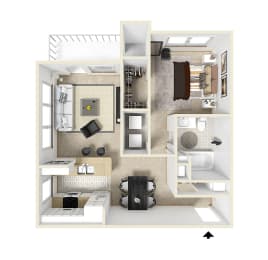 1 bed, 1 bath, 812 sqft, $1,380