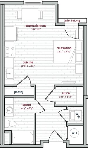 Studio, 1 bath, 542 sqft, $1,476