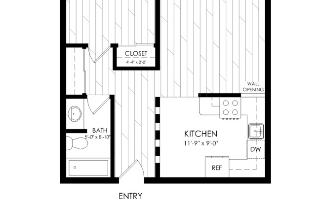 1 bed, 1 bath, 625 sqft, $1,495