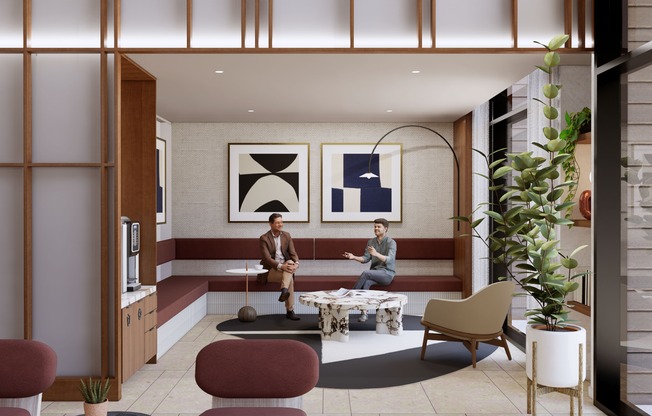 Experience a hotel-like welcome in the lobby, complete with a convenient coffee bar.