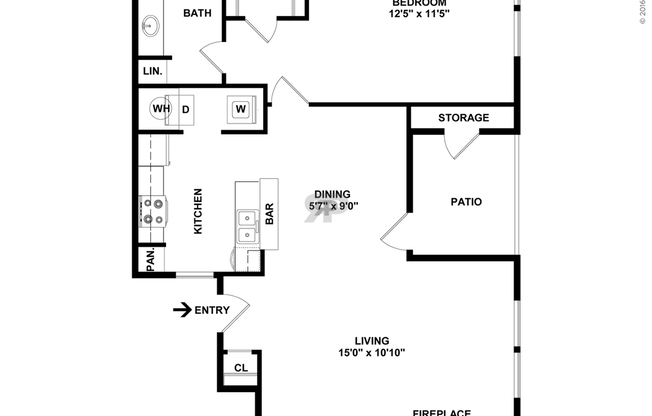 1 bed, 1 bath, 730 sqft, $1,312