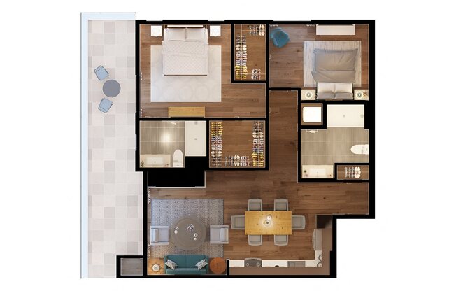 2 beds, 2 baths, 1,158 sqft, $4,775