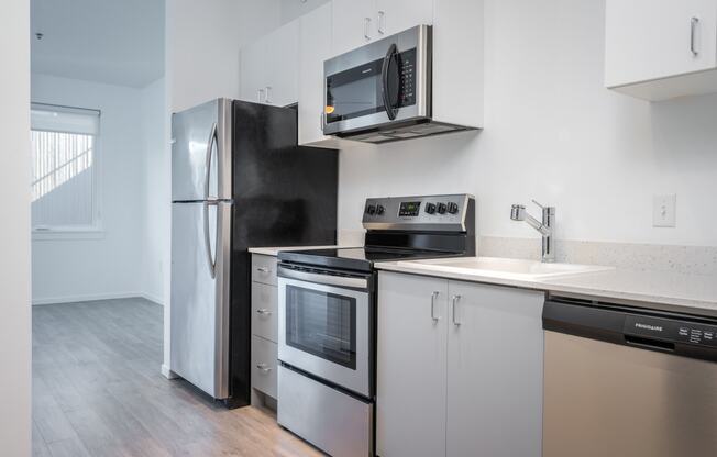 The Lenox | Kitchen with Grey Cabinets