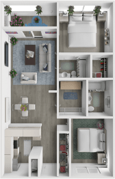 2 beds, 2 baths, 1,100 sqft, $1,600