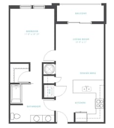 1 bed, 1 bath, 704 sqft, $1,346