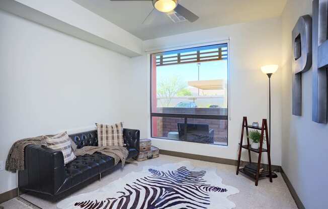 Living Room With Balcony at Audere Apartments, Arizona