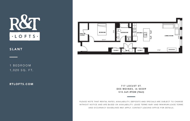 1 bed, 1 bath, 1,026 sqft, $1,100