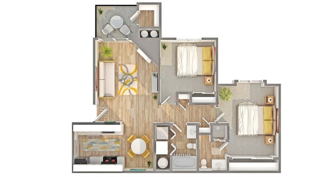 2 beds, 2 baths, 828 sqft, $2,060