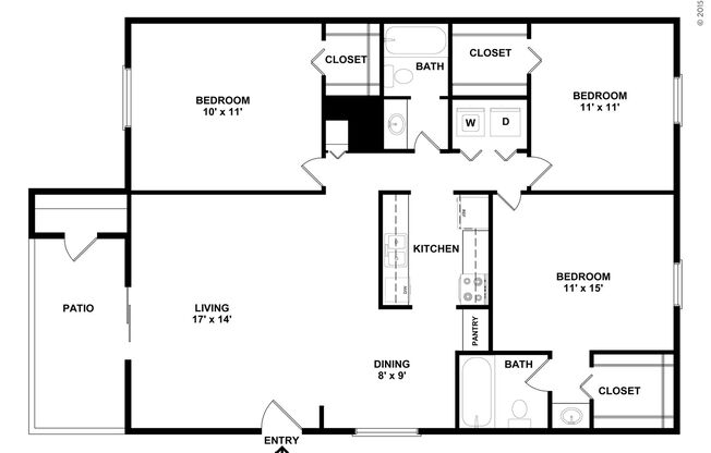 3 beds, 2 baths, 1,170 sqft, $1,870