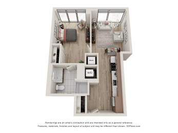 1 bed, 1 bath, 521 sqft, $1,848