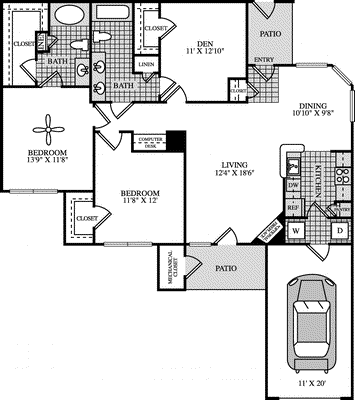 3 beds, 2 baths, 1,320 sqft, $3,078, Unit 14210